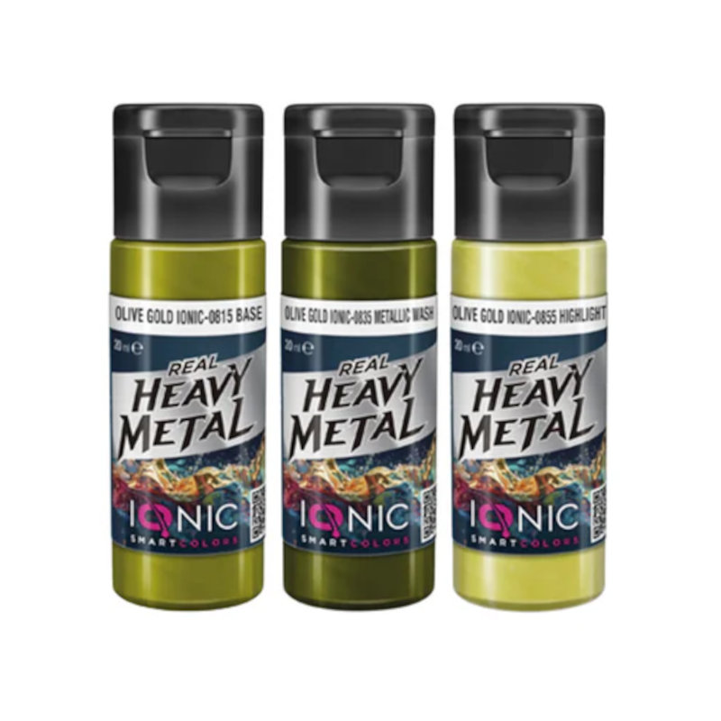 Ionic Real Heavy Metal Colors: Olive Gold Paint Set (3x20ml)