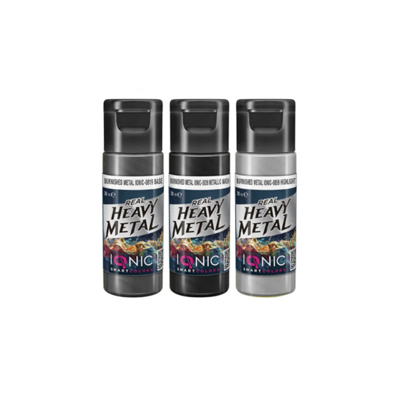 Ionic Real Heavy Metal Colors: Burnished Metal Paint Set (3x20ml)