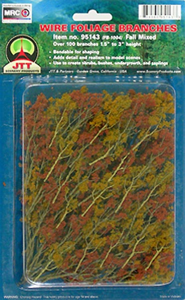 Wire Foliage Branches Fall Mixed, (60 per pkg)