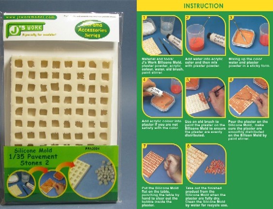 Silicone Mold for 1/35 Square Pavement Stones