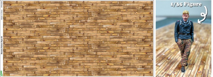 Dark Tone Wood Plank Diorama Pattern (2) (Colored Paper)