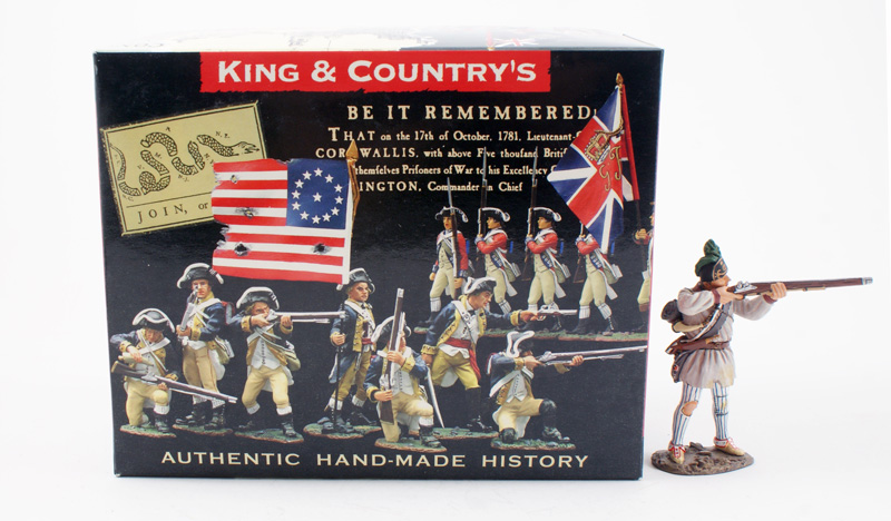 KING & COUNTRY AR054 AMERICAN REVOLUTION COLONIAL MILITIA STANDING FIRING 1 AVAILABLE OOP