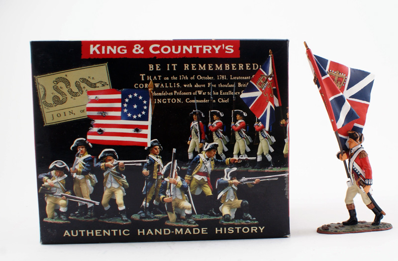 KING & COUNTRY BR035 AMERICAN REVOLUTION BRITISH FLAG BEARER 1 AVAILABLE OOP