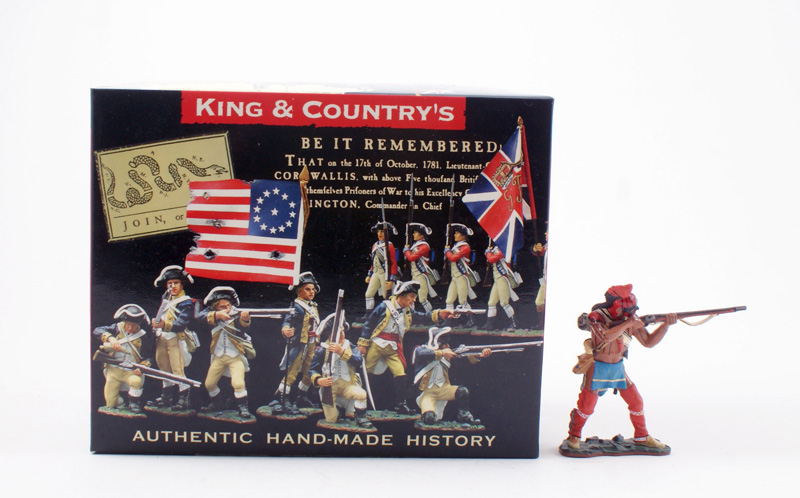 KING & COUNTRY BR046 AMERICAN REVOLUTION INDIAN STANDING FIRING 1 AVAILABLE OOP