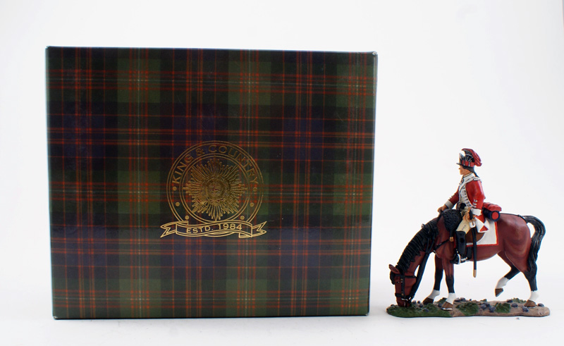 KING & COUNTRY BR055 AMERICAN REVOLUTION MOUNTED BRITISH DRAGOON 1 AVAILABLE OOP
