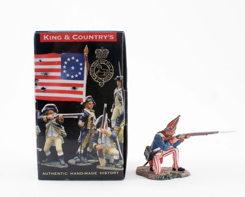 KING & COUNTRY BR065 AMERICAN REVOLUTION HESSIAN KNEELING FIRING 1 AVAILABLE OOP