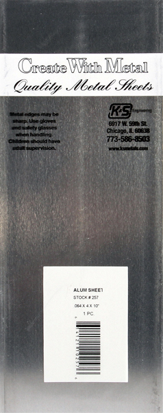 Aluminum Sheet Metal .064 - 4 x 10 Sheet