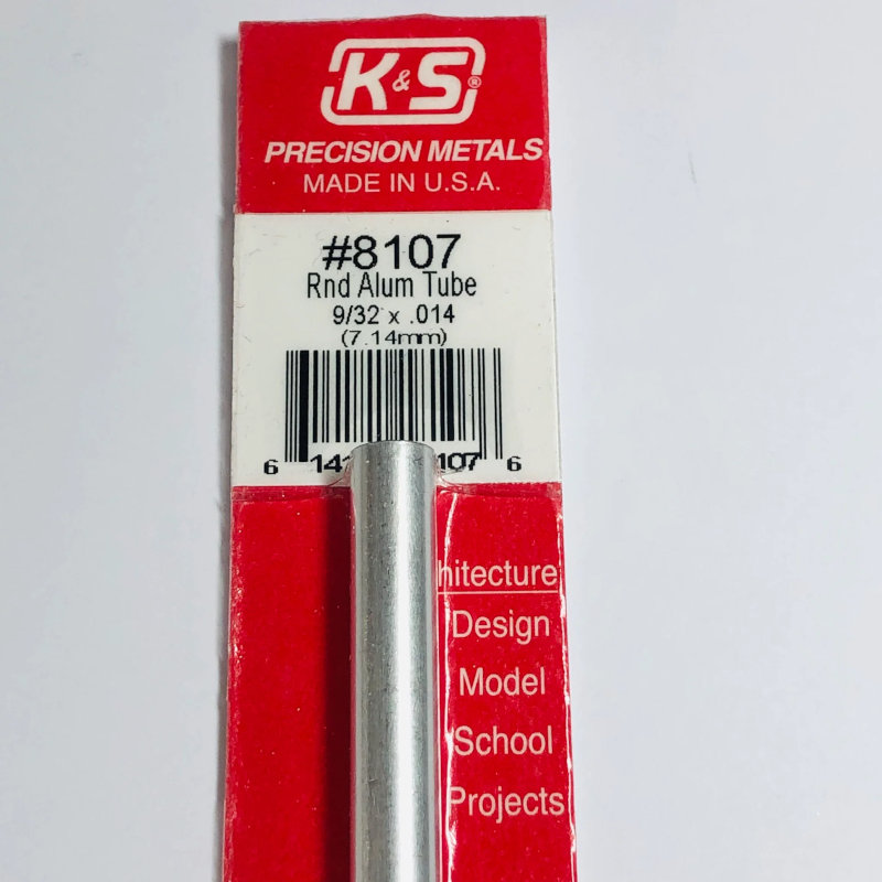 Aluminum Round Tube .014in Wall - 9/32in x 12in - 1pc.