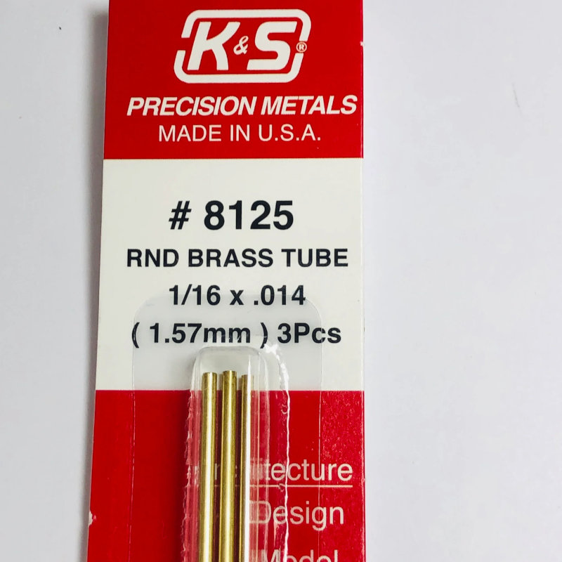 Round Brass Tube .014in Wall - 1/16in x 12in - 3 pc.