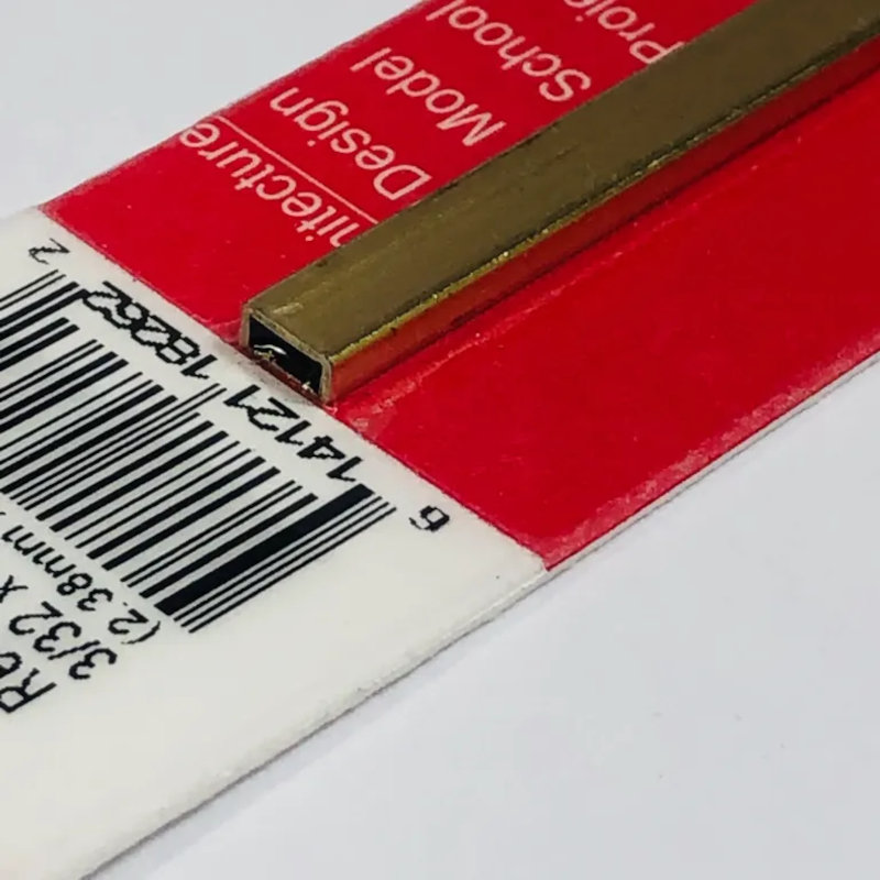 Rectangular Brass Tube .014in Wall 3/32in x 3/16in x 12in - 1 pc.