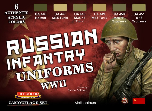 Russian WWII Infantry Uniforms Acrylic Paint Set