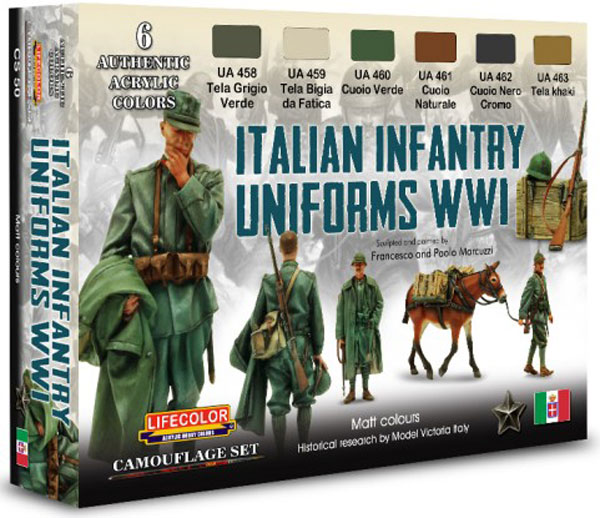 Italian WWII Infantry Uniform Camouflage Acrylic Set (6 22ml Bottles)