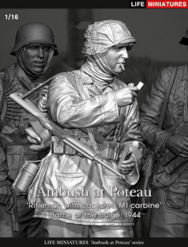 Life Miniatures - Ambush at Poteau Rifleman with captured M1 carbine Battle of the Bulge 1944 1/16th