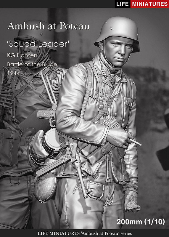 Life Miniatures - Ambush at Poteau, Squad Leader, KG Hansen, Battle of the Bulge, 1944 (1/10th)
