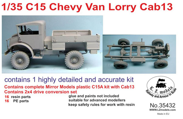 C15 Cab 13 Chevy Van Lorry Flatbed Truck (Plastic)