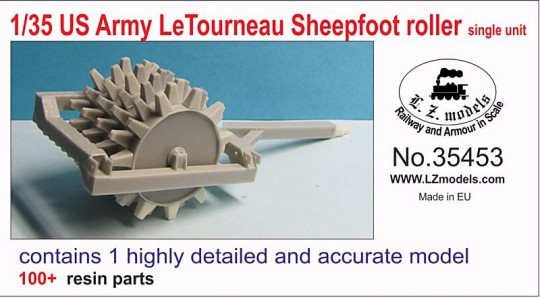 US Army Letourneau Sheepfoot Roller Single Unit for MNA & LZM (Resin)