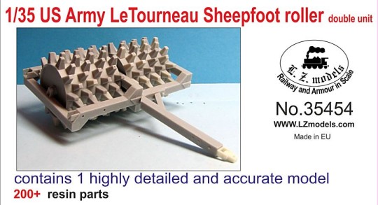 US Army Letourneau Sheepfoot Roller Double Unit for MNA & LZM (Resin)