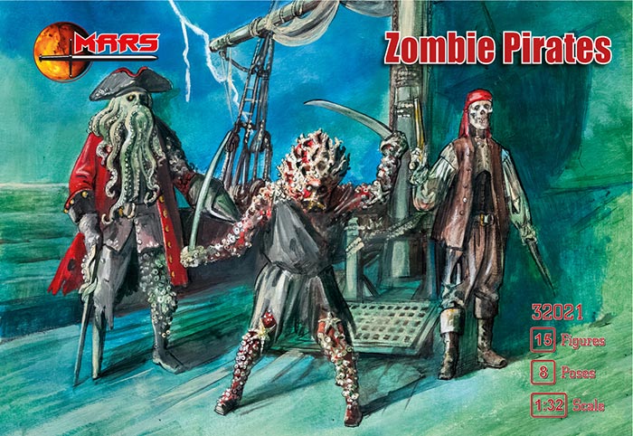 15 in 8 poses by MARS 54MM ZOMBIE Pirates Toy Soldiers 