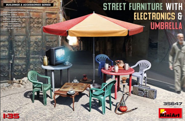 Street Furniture w/Electronics, Umbrella & Accessories