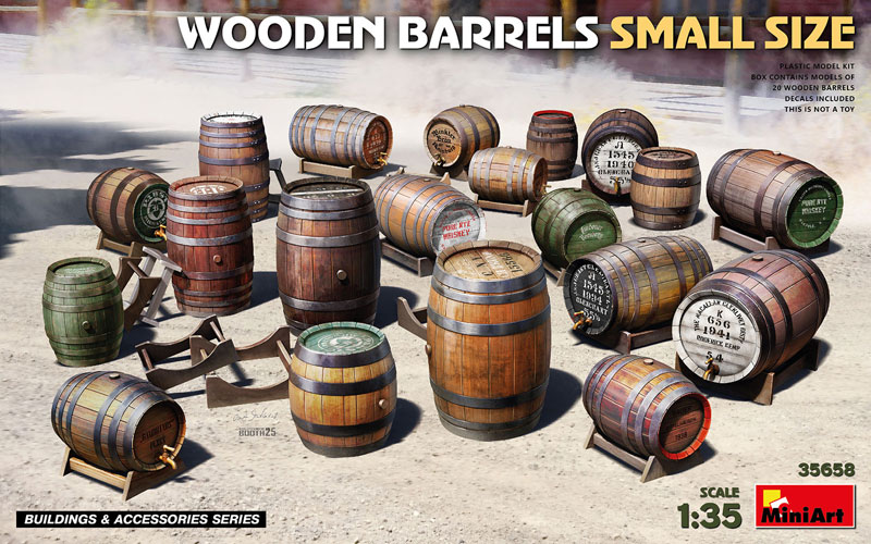 Miniart Wooden Barrels (Small Size)
