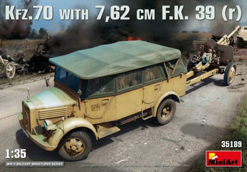 German Kfz 70 Cargo Truck w/7.62cm FK39(r) Field Gun & Ammo Boxes