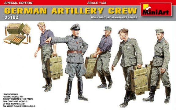 German Artillery Crew (5) w/Ammo Boxes
