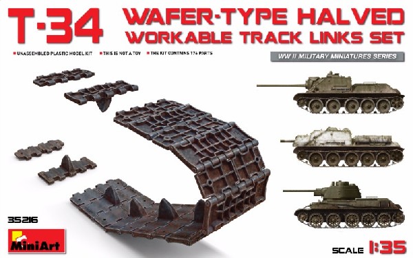 T34 Wafer-Type Halved Workable Track Link Set for DML, ZVE, TAM, AFV