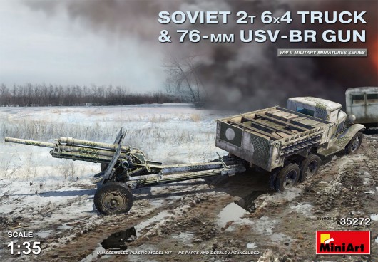 WWII Soviet 2-Ton 6x4 Truck & 76mm USV-BR Gun