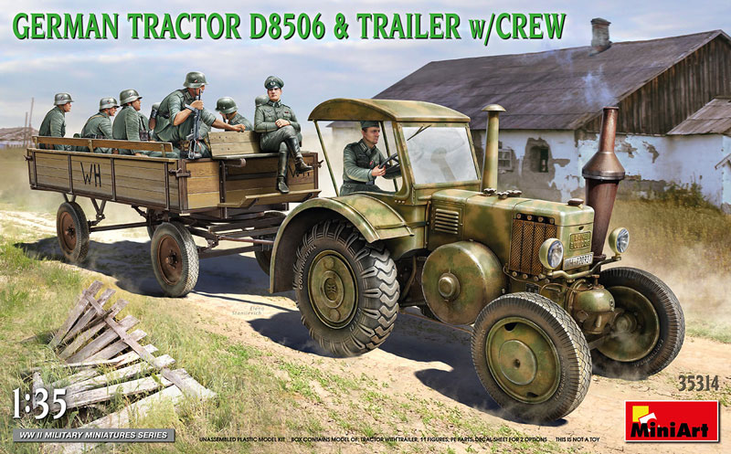 German Tractor D8506 and Trailer with Crew
