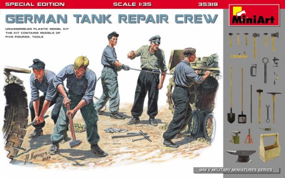 WWII German Tank Repair Crew (5) w/Tools (Special Edition)