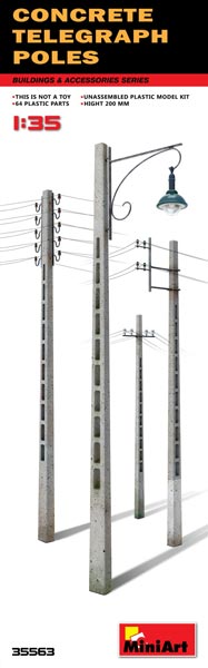 Concrete Telegraph Poles (4 diff. types)