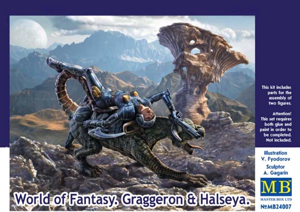 World of Fantasy: Graggeron & Halseya Female Warrior Lying on Animal