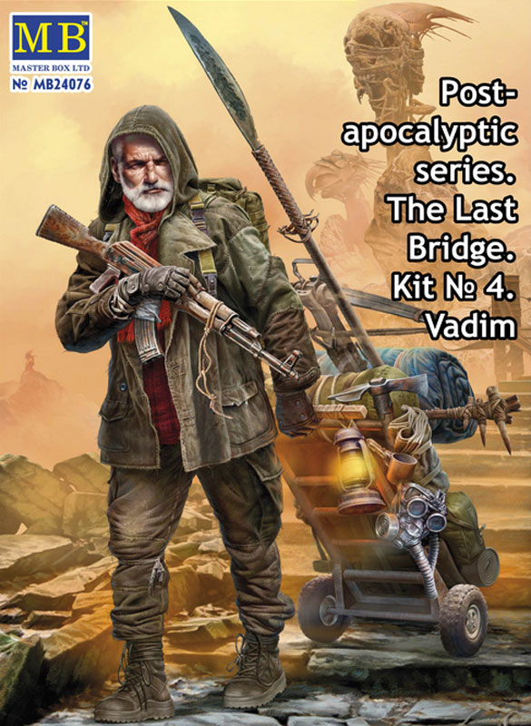 Post Apocalyptic Series, The Last Bridge. Kit No. 4. Vadim Elderly Raider w/Cart & Packs