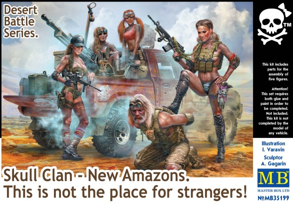 Desert Battles: Skull Clan New Amazons Women Warriors (4) w/Captured Man