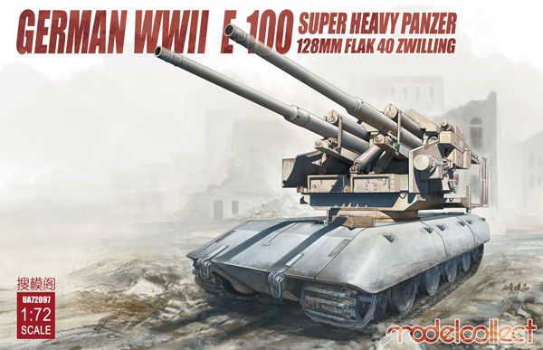 E-100 Super Heavy Tank with 128mm Flak 40 Zwilling - Germany, 1946