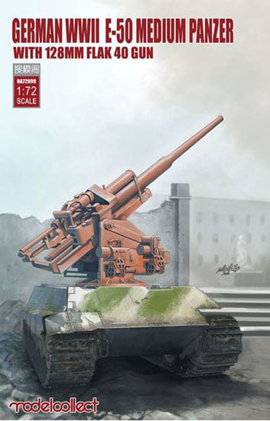 WWII German E-50 Medium Panzer with 128mm Flak40 Gun