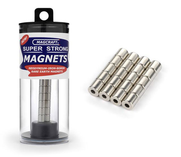 1/4in x 1/10in x 1/4in Rare Earth Cylinder Magnets (20)
