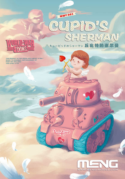 M4A1 Sherman U.S Tank -Cupid Edition - World War Toon Meng Model Kids Caricature Series