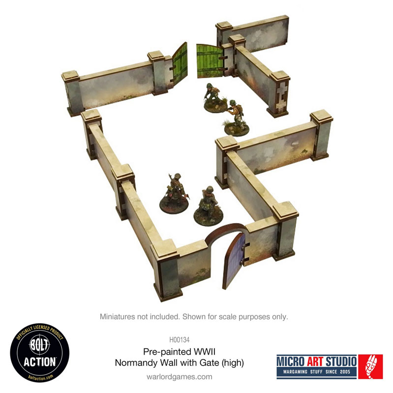 Micro Art Studio WW2 Normandy Walls with Gate (High)