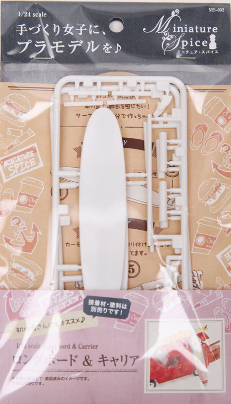 Diorama Long Surf Board with Car Roof Carrier with Decals