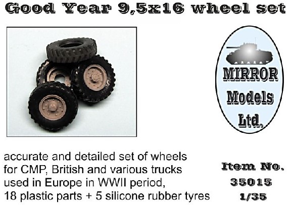 Goodyear 9 5x16 Wheel/Tire Set for WWII CMP/British Trucks (5)