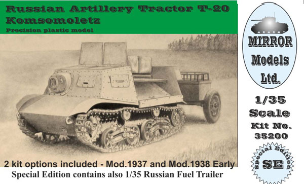 Russian Artillery Tractor T20 Komsomoletz Early w/Fuel Trailer