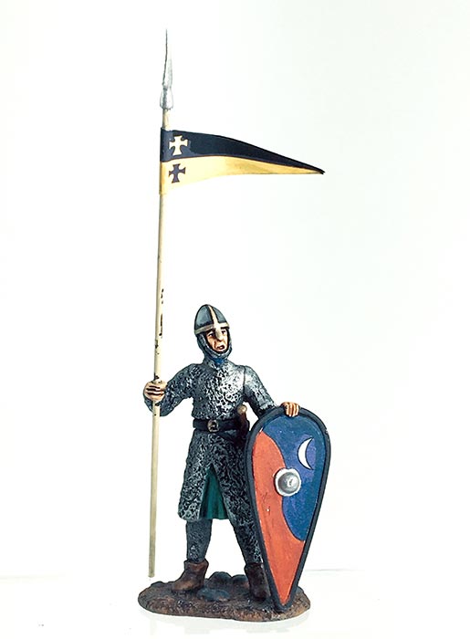 Norman Standing with Pennant on Spear