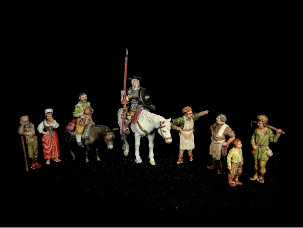 Don Quichotte & Sancho Panza with Peasants
