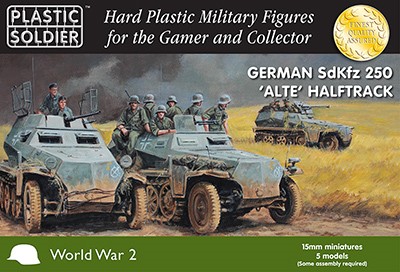 WWII German SdKfz 250 Alte Halftrack (5) and Crew (40)