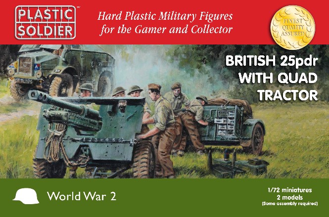WWII British 25-Pdr Gun, Morris Quad Tractor (2ea) & Crew