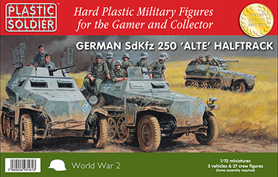 WWII German SdKfz 250 Alte Halftrack (3) & Crew (27)