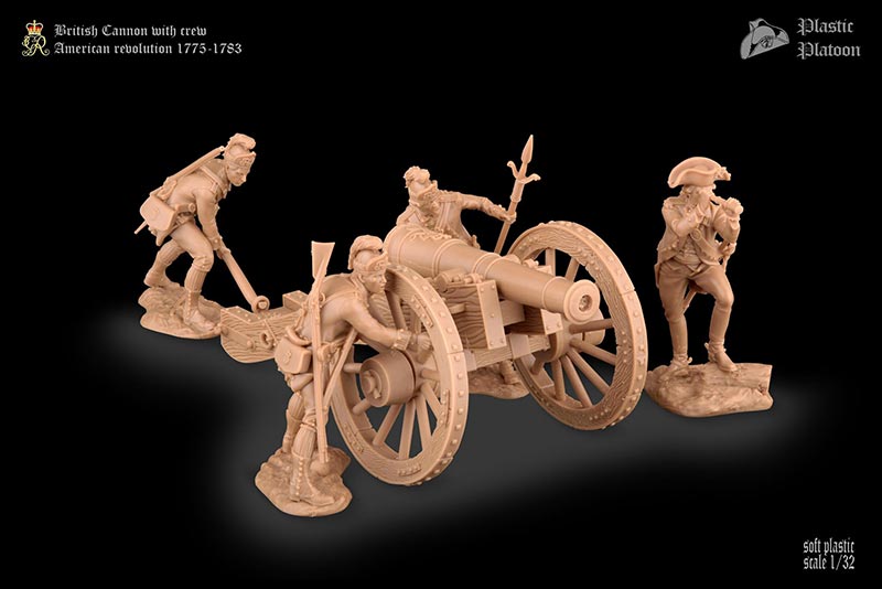 American Revolution - British Artillery with 4 Man Crew