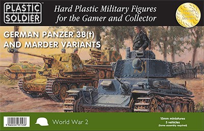 WWII German Panzer 38(t) Tank/Marder Variants (5) & Crew (5)