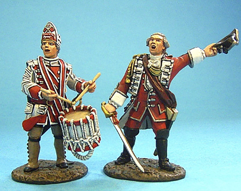 BATTLE ON THE PLAINS OF ABRAHAM 1759 - BRITISH OFFICER AND DRUMMER #QB-05 - 1 AVAILABLE OOP